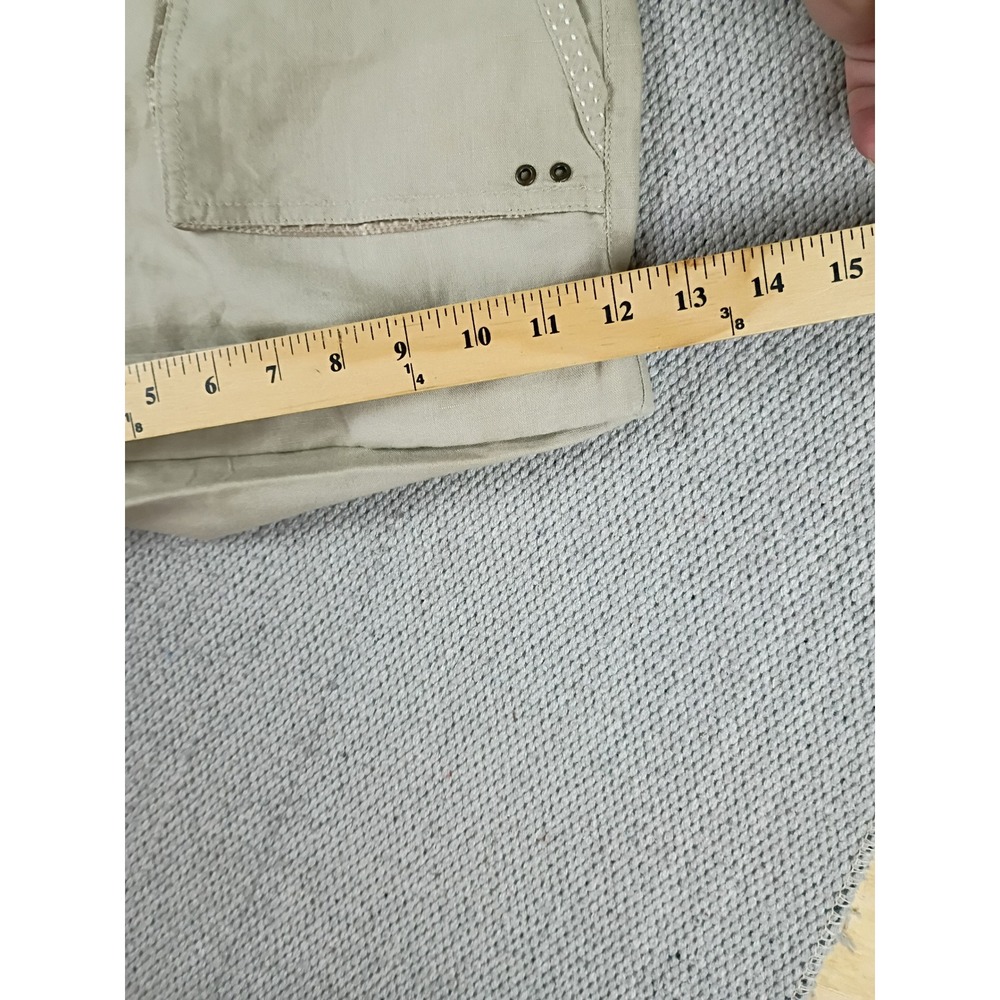 Converse One Star Shorts Women 12 Khaki Tan Good Satin Trim Linen Blend Casual - Picture 11 of 12